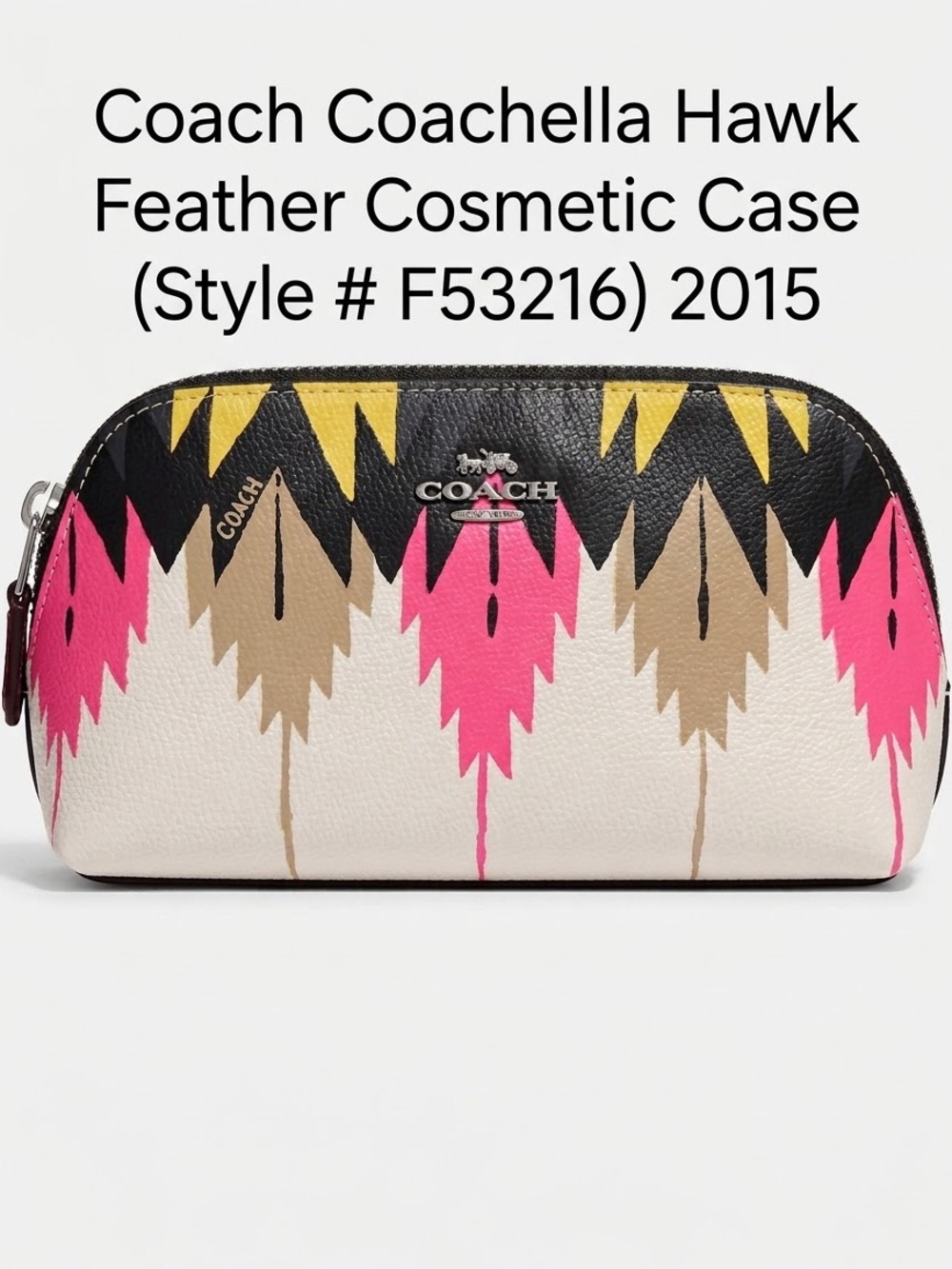 Coach 2015 Coachella Hawk Feather Cosmetic Case - rare collection piece F53216